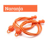 Cordones elásticos para zapatillas minimalistas color naranja marca Sowilo, pasadores de ajuste rápido que liberan la presión en pies con empeine alto en Chile.