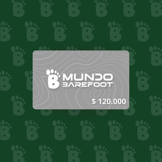 Gift card Mundo Barefoot 120.000 — tarjeta de regalo calzado barefoot y minimalista Chile