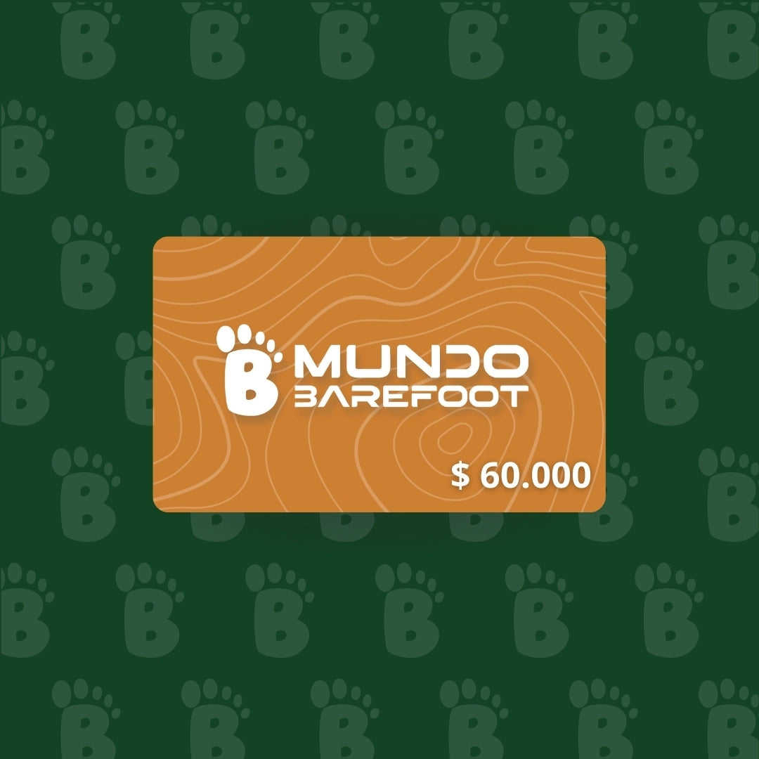 Gift card Mundo Barefoot 60.000 — tarjeta de regalo zapatillas barefoot Chile