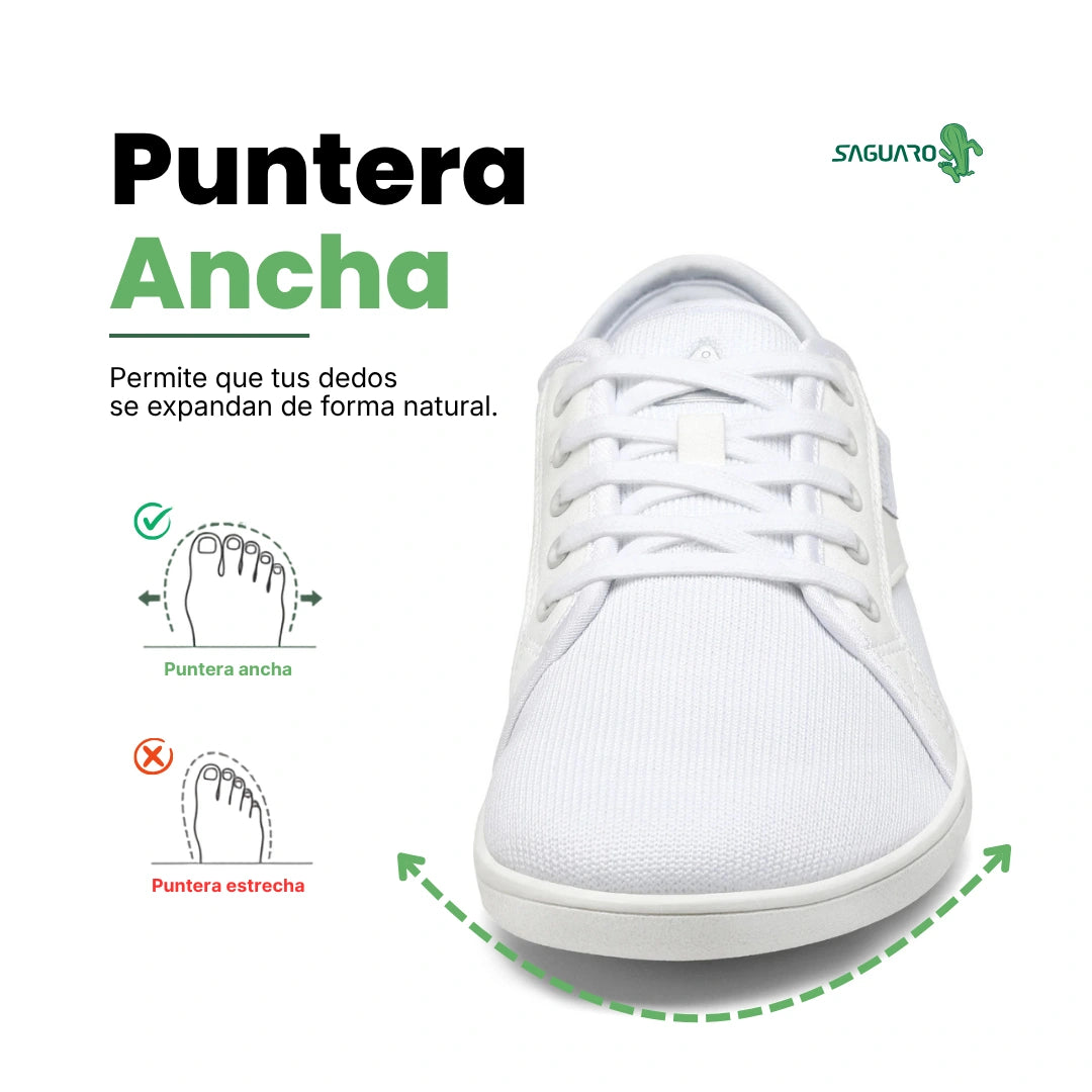 Saguaro Luck I blanco — zapatilla barefoot casual urbana lifestyle fondo neutro