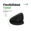 Vista flexibilidad calzado minimalista negro, puntera ancha para dedos.