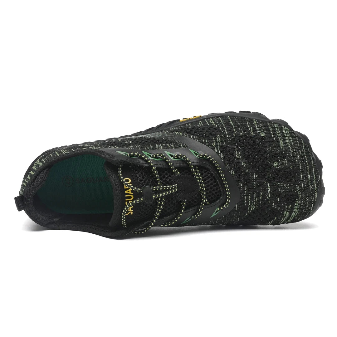 Saguaro Smart II verde outlet vista superior — zapatilla barefoot deportiva horma ancha Chile